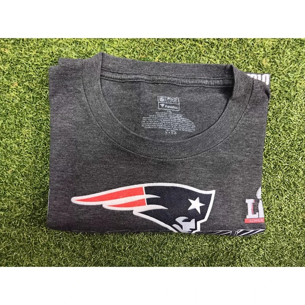 NFL Fanatics New England Patriots T Shirt Mens 2XL Gray Super‎ Bowl Champion
